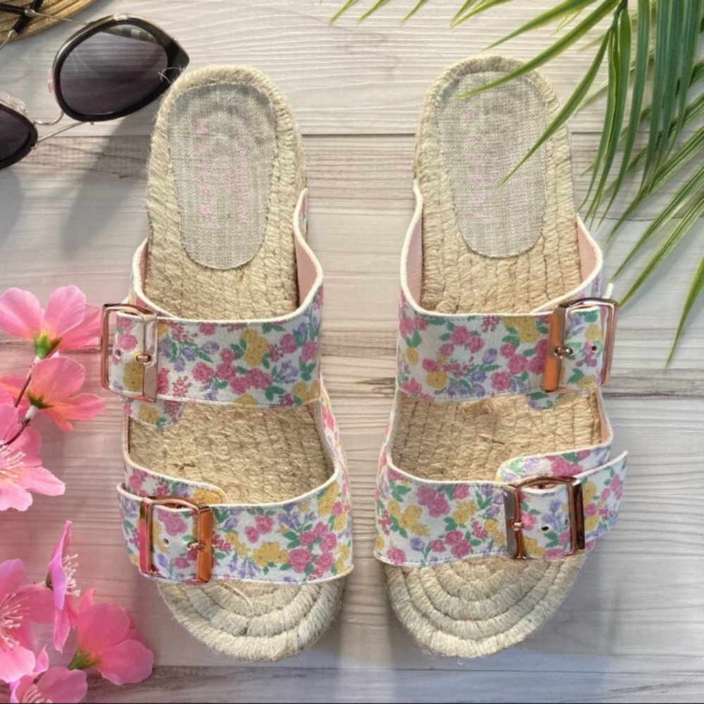 Manebi x LoveShackFancy Floral Slide Sandals in Fruity Punch - Picture 11 of 13